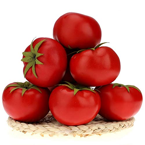 Gresorth 6pcs Artificial Lifelike Simulation Tomato Fake Fruit Vegetable Home Party Kitchen Decoration - color: Tomato