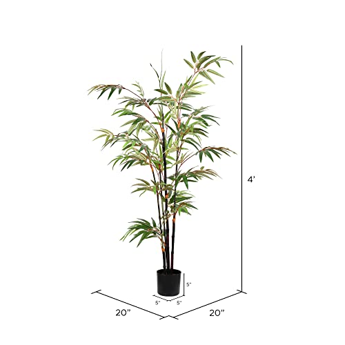 Vickerman Everyday 4' Artificial Potted Black Japanese Bamboo Tree - Premium Lifelike Faux Plant for Home or Office Decor - Maintenance Free Bamboo Tree - size: 4ft