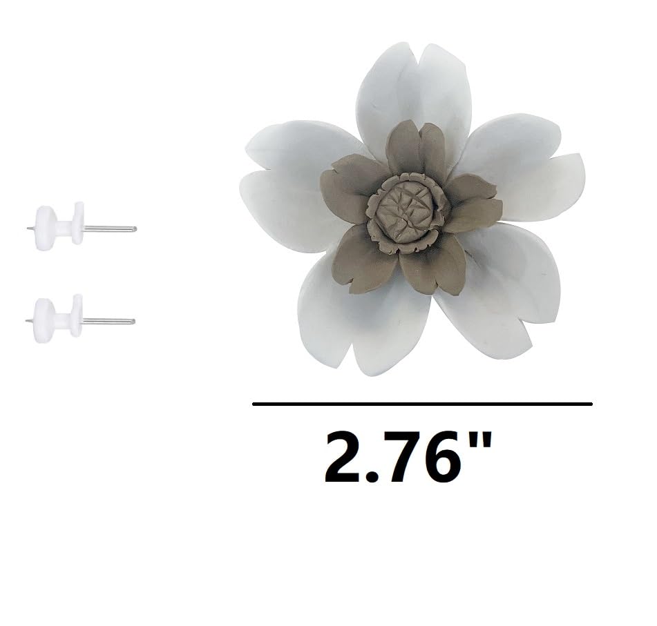 Ceramic Flower Wall Art, Artificial Flower Wall Sculpture，Handcrafted 3D Hanging Porcelain Flowers ,3D Wall Hanging Decor ,Porcelain Flower Wall Décor for Home，Hallway，Kitchen，Office (White,Plum Blossom, 2.76") - color: White,Plum Blossom, size: 2.76"