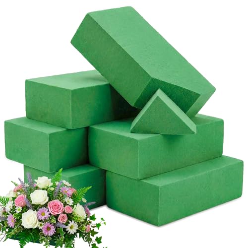Floral Foam Blocks, Green Plant Foam,Wet & Dry Flower Foam for Fresh and Artificial Flowers,Florist Styrofoam Flower Arrangements Supplies, Decorations for Wedding, Birthdays and Garden (6) - color: 6Pack