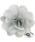Premium Men's Formal Solid Color Flower Lapel Pin - Boutonniere for Men, Brooch Pin - color: Light Silver