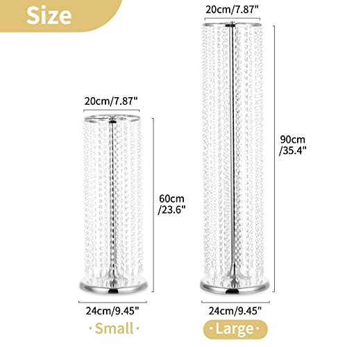 Nuptio 2 Pcs 35.4inch Tall Wedding Centerpieces Flower Vases Crystal Silver Vase Metal Flowers Stand for Party Tables Decorations - Elegant Bulk Weddings Decoration Table Chandelier Centerpiece stands - color: Silver, size: 2 Pcs 35.4 inch