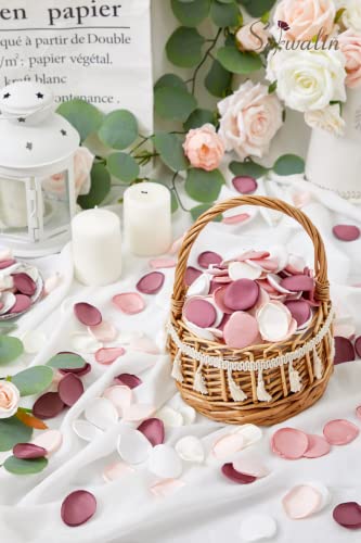 Serwalin 500Pcs Silk Pink Rose Petals Flower Petals for Weddings Proposal Peach Pink Petals for Flower Girl Basket Wedding Aisle Table Runner Bridal Shower Party Table Decor (5 Color Mixes) - color: A Peach Pink, size: 500pcs