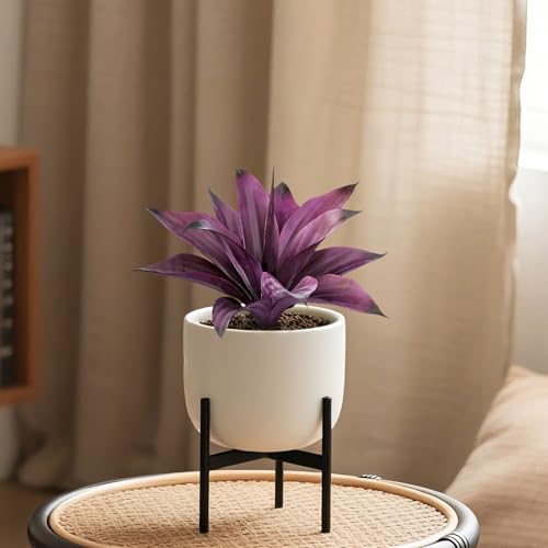 Artificial Flowers for Outdoors Artificial Agave Fake Plants Faux Agave Artificial Plants Outdoor Fake Flowers Outdoor Faux Plants Indoor Uv Resistant Artificial Plants 14.2In(Purple，2pcs) - color: 12"purple
