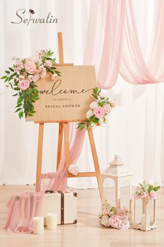 Serwalin Artificial Flowers Pink Flowers Fake Silk Flowers Wedding Cake Flowers for Wedding Bouquets Table Centerpieces Spring Decor Party Baby Shower Decoration - color: A Athens Pink, size: 1 Box