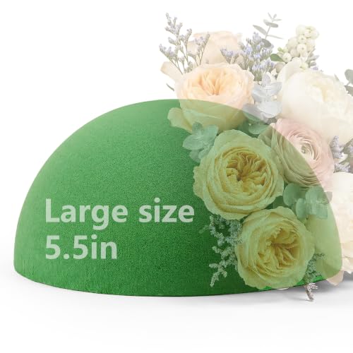 Max Shape Floral Foams Half Ball 7.48" for Floral Arrangements, Round Floral Foam Half Balls Green, Wet Floral Foam for Artificial Flowers (1, 5.51') - size: 5.51'