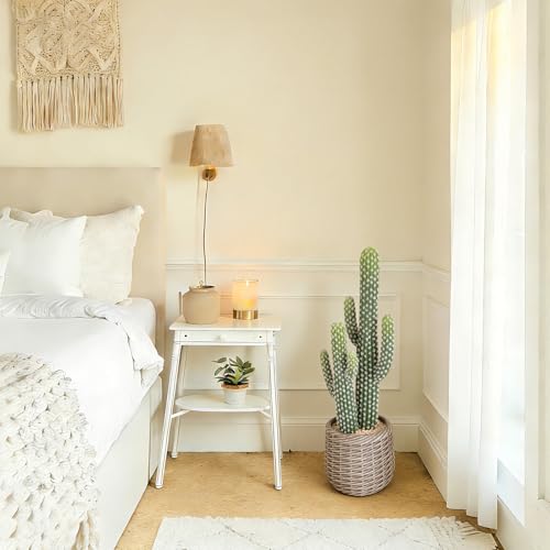 26 Inch Artificial Cactus Plant Indoor, Realistic Faux Cactus Plant with Plastic Woven Planter，Lifelike Fake Cacti for Home Office Garden Store Patio Decor. - size: 26 Inch