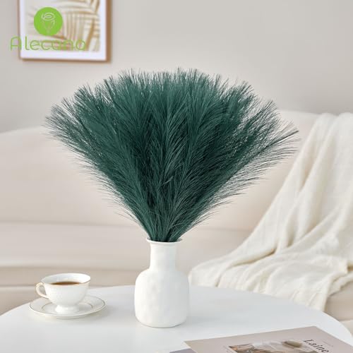 Alecono 𝟯𝟬𝙋𝙘𝙨 Pampas Grass 17in, Green Pampas Grass Decor for Home Decoration, Faux Pampas Grass for Floor Vase Filler Home Table Decor - color: Green, size: 30pcs