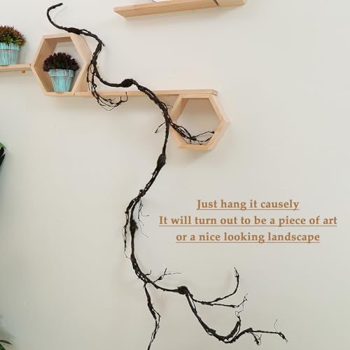 98.4in Artificial Creepy Flexible Tree Branches Halloween Wreath Moss Vines | Bendable Twisted Plants Twigs Wall Hanging Grape Garland Faux Wood Tree Trunk Cherry Blossom Outdoor Jungle Arch Decoration