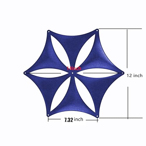 Felt Fiber Surface High Density Polyester Fiber Board 3D Flower Venus 14"x12" Hanging Room Divider Panel Cut Room Partition Home Decoratio(12 Pcs) (Dark Blue) - color: Dark Blue