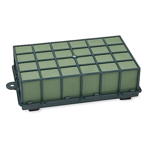 FloraCraft Floral Cage Arranger with Floral WetFōM 3.75 Inch x 7 Inch x 12.75 Inch Green - size: 12.72 x 7 x 3.75"