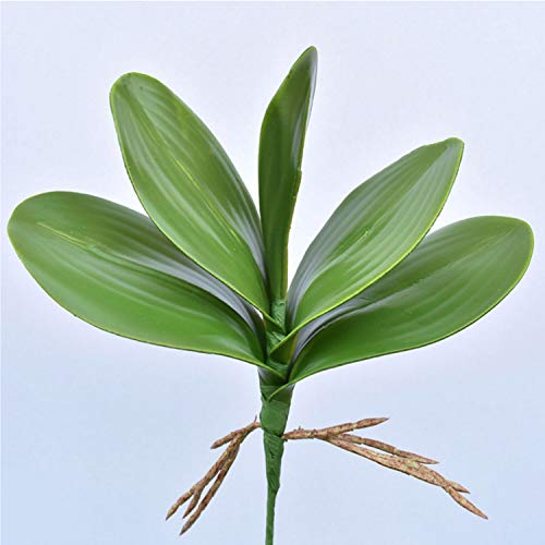 FagusHome 32" Artificial Phalaenopsis Flowers 4 Pcs with 2 Bundles Leaves Artificial Orchid Flowers Stem Plants for Home Décor (Purple) - color: Purple