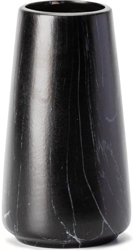 Marble Black Vase - Black Flower vase, 6" Small Simple Modern Ceramic Vases for Flower/Pampas Grass, Minimalist Farmhouse Boho Vase for Centerpieces, Home Decor, Bathroom Decor - color: Marble Black, size: Small