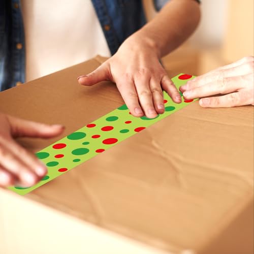 Whaline Christmas Packing Tape 100 Yard Sticky Green Red Dot Gift Wrapping Tape for DIY Crafts Small Business Sealing Boxes Mail Boxes Supplies - style: Christmas
