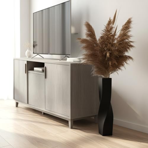 Tall Resin Vases On Floor, 27.56" Matte Black Twisted Geometric Floor Vase for Home, Living Room, Bedroom, Office, Desk, Shelf, Creative Unique Decorative Tall Decor Floor Vase - color: Black, size: 27.56 Inches
