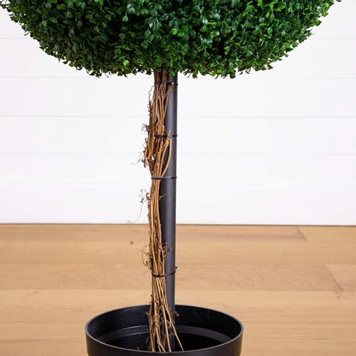 Nearly Natural 8ft UV Resistant Artificial Triple Ball Boxwood Topiary Tree Indoor/Outdoor - size: 8ft