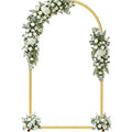 7.2FT Metal Wedding Arch Backdrop Stand,Stable Balloon Arch Frame for Wedding Ceremony Birthday Party Baby Shower Graduation Anniversary Floral Decoration,Gold - size: 7.2x4FT Gold