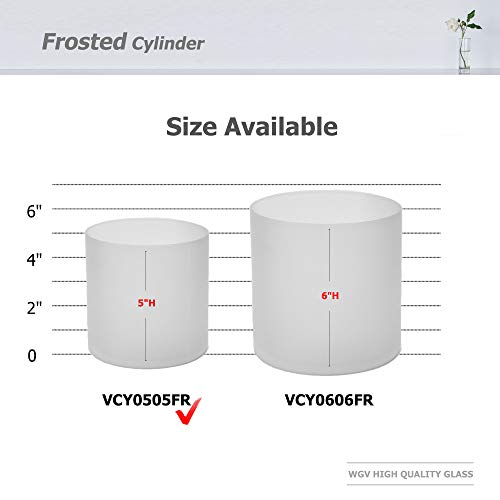 WGV Cylinder Vase, Diameter 5", Height 5", Frosted Glass Floral Planter Container, Floating Candle Holder for Wedding Party Event Home Office Decor, 1 Piece - size: 5"x5"H FR