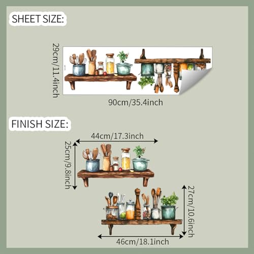 Kitchen Wall Decals Removable Dining Room Wall Stickers Peel and Stick Vinyl Waterproof Kitchen Utensils Wall Decor for Home Office School Coffee Shop - style: Kitchen