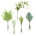 Ling's moment Artificial Greenery Stems Box Set, 71pcs with 5 Kinds of Faux Greenery Picks for DIY Bridal Bouquets Wedding Floral Arrangement Table Centerpieces, Light Green & White - color: Grn-light Green & White