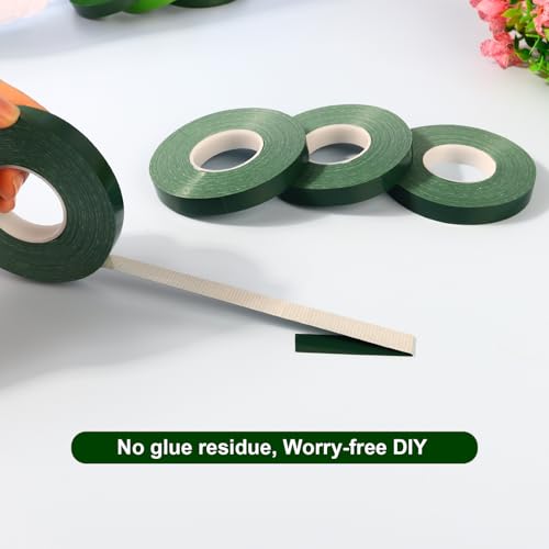 DOMMARE Floral Tape Green Flower Tape, Flower Wrapping Waterproof Tape 2Pcs, Floral Bouquet Supplies for Bouquet Flower Arranging Flowers Stem Wrapping, Wedding Bouquet, Wreath, 1/2 Inch 32 Yard - color: 2Pcs Green, style: Waterproof & Sticky