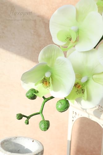 Floroom 2pcs Faux Phalaenopsis Orchid Fake Artificial Flower with Stems, Real Touch Large Blooms 40 Inch for DIY Bouquets, Wedding Centerpieces & Home Decor, Elf Green - color: Elf Green
