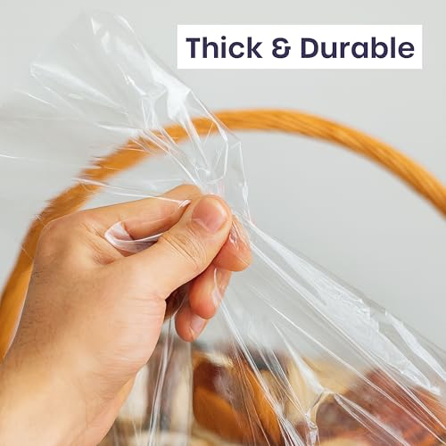 volila Large Cellophane Bags for Gift Baskets - 20 Pack (30 in x 40 in) Clear Gift Wrap for Gift Baskets, Floristry, Party Favors and Food Packaging - color: Clear - Cellophane Bag 20 Pack (30 in x 40 in)