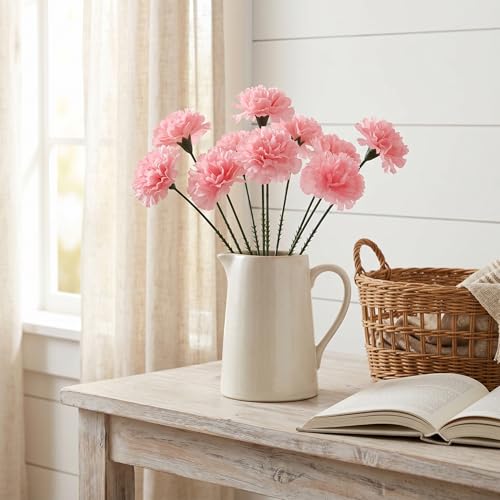 Larksilk 500 Pack Artificial Carnations - Bulk Silk Flowers for Weddings, Mother's Day, Graduations, Easter & Memorial Day - 3.5" Heads, 5" Stems, Real Touch Petals, 18 Colors Available - Pink - color: Pink, size: 500