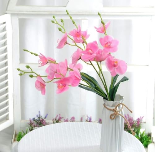 Corkwaw 50 Pcs Orchid Petals Artificial Decorations Orchids Heads Flowers Faux Silk Phalaenopsis Butterfly Flower Heads for Handmade DIY Home Wedding Party Decoration (Pink) - color: Pink