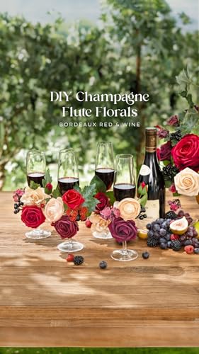 Ling's moment Artificial Wedding Flowers Combo, Fake Greenery for DIY Bouquets Centerpieces Decorations Foam Rose Hydrangea Kit with Stems for Party Home Decor, Burgundy & Powder Pink, Deluxe Combo - color: Burgundy & Powder Pink, size: Deluxe