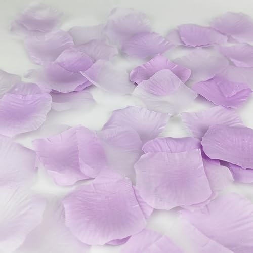 JHFGJGH 500 Pcs Exquisite Light Purple Rose Petals, Emulation Silk Rose Petals, Artificial Flower Petals for Romantic Nights, Weddings, Events, and Valentine's Day Deco (Light Purple) - color: Light Purple