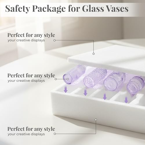 BEAHOT Bud Vase in Bulk - Flower Vases for Wedding Decorations, Glass Vase for Table Decorations, Small Vase for Home, Mother's Day, Centerpieces, Party, Office (32pack,Purple) - color: Purple