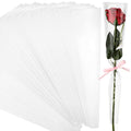 Yexiya Single Rose Sleeve Bouquet Bags for Flowers Floral Packaging Bag Single Flower Wrapping Paper Flower Bouquet Sleeves for Mother's Day Valentine's Gift Wedding(200 Pcs,White) - color: White
