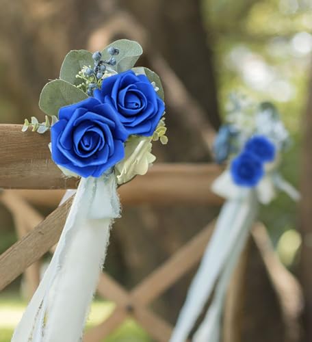Artificial Rose Flower Heads, 100pcs Royal Blue Fake Roses Artificial Flower Foam Rose for DIY Wedding Bouquets Centerpieces Arrangements Party Baby Shower Home Decor (Stemless, Royal Blue) - color: Royal Blue, size: 100PCS