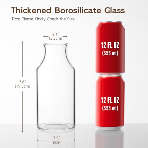 Clear Glass Vase, Small Glass Flower Vase, 7.6 inch Mini Vase for Home, Wedding, Living Room, Dining Table - size: 3.5"W x 7.6"H