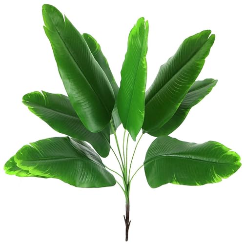 Artificial Bird of Paradise Plant, Faux Palm Tree Potted Plant with Real Touch Leaves Fake Banana Tree Shrubs Bushes for Indoor Outdoor Garden Home Decor Wedding Party Christmas DIY Decoration 1 Pack - color: Bird of Paradise - 1 Pack