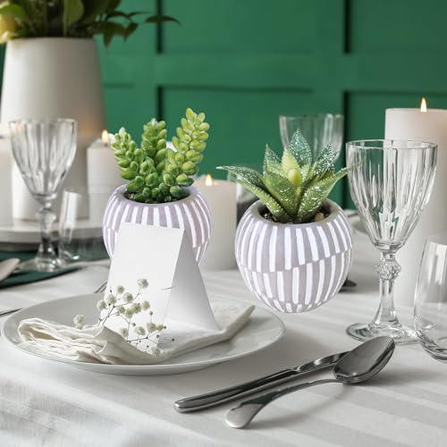 Winlyn Set of 3 Artificial Succulents Plants in Mini Gray and White Geometric Cement Pots Faux Potted Plants Aloe Pachyphytum Succulent Donkey Tail Small Plant for Home Office Table Shelf - color: Gray Pots