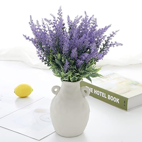 Lavender Artificial Flowers Bulk Stems Faux Greenery Plants Real-Touch Purple Bouquets DIY Home Decoration, 8pcs - size: 14 inches tall