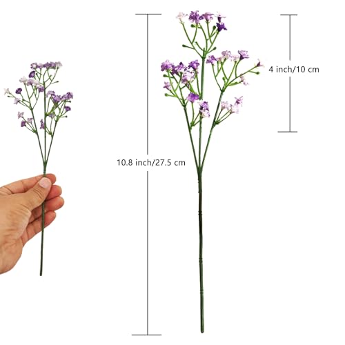 ABAJI Tiny Babys Breath Artificial Flowers Gypsophila Real Touch Flowers for Wedding Party Home Garden Decoration 12 inch in Length Very Small and Short - color: Light Pink, size: 12 PCS