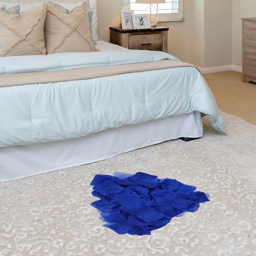 JHFGJGH 500 Pcs Exquisite Blue Rose Petals, Emulation Silk Rose Petals, Artificial Flower Petals for Romantic Nights, Weddings, Events, and Valentine's Day Deco (Blue) - color: Blue