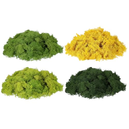 uxcell Preserved Reindeer Moss, 14oz Fake Moss for Crafts Artificial Dried Moss for Decoration Terrariums Potted Plants, Light Green/Dark Green/Yellow/Chartreuse - color: Light Green/Dark Green/Yellow/Chartreuse, size: 14oz
