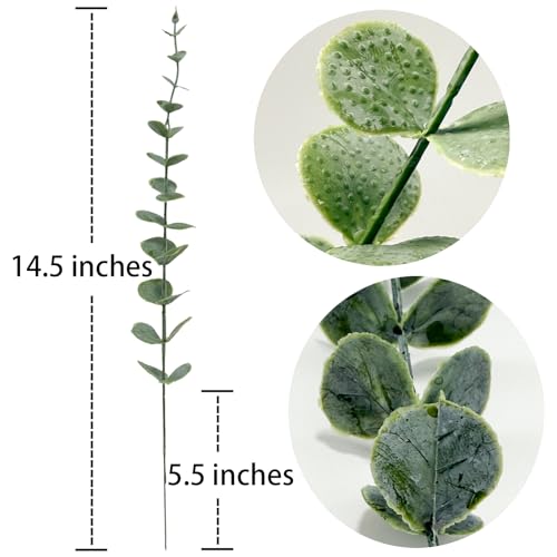 25Pcs Artificial Eucalyptus Stems, Realistic Fake Eucalyptus Branches for Home Decor, Wedding Centerpiece, Christmas Table Decoration, Centerpiece Greenery Arrangement