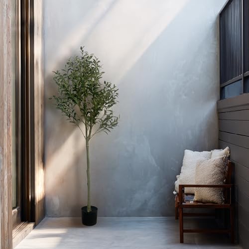 XBrand 5ft Artificial Olive Tree, Lifelike Mediterranean Style Indoor Plant - color: Olive Tree - 5ft