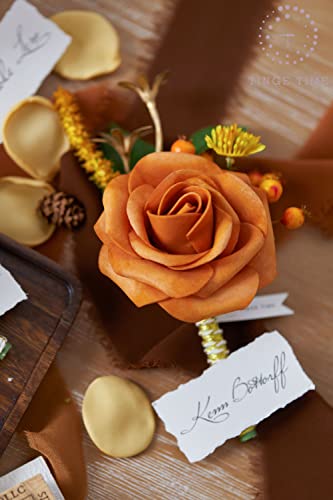 TINGE TIME 200pcs Silk Rose Petals Champagne Gold Flower Petals for Wedding, Flower Girl Basket, Aisle Runner, Romantic Dinner Centerpieces, Proposal, Party Confetti - color: Champagne