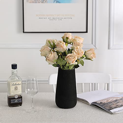 Nubry Artificial Silk Rose Flower Single Stem Lifelike Vintage Fake Rose for Wedding Bouquet Floral Arrangements Home Party Centerpiece Decoration, 10pcs (Vintage Champagne) - color: Vintage Champagne