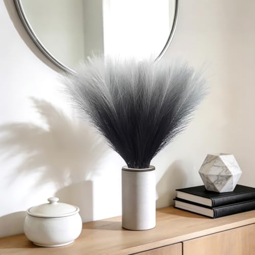 TORONTOKYO Black Pampas Grass Decor, 50Pcs 21.6 inch Artificial Faux Pompas Grass Small Short Fluffy Arrangement for Home Gothic Decor Vase Filler - color: Black, size: 21.6inch-50Pcs