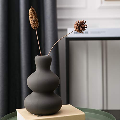 Ceramic Vase for Decor, Black Modern Vases for Home Decor Living Room, Home, Office, Centerpiece,Table and Wedding - color: D-dark Grey Vase
