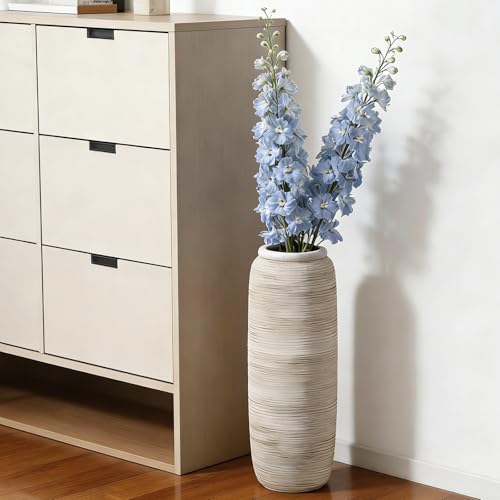 ALMA White Tall Vase for Floor, 18'' Extra Large Vase for Pampas Grass Dried Flower Bouquet, Big Ceramic Rustic Vases for Home Decor, Living Room Floor, Mantel Decoration - color: Bottle-white-18"