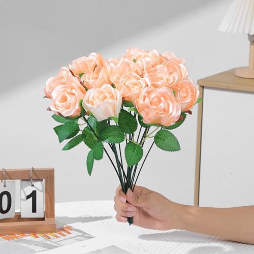 DIY Forever Rose Petals Kit, 100Pcs Pre-Made Satin Flowers for Handmade Bouquets, Wedding, Anniversary, Christmas Decor (Light Champagne) - color: 100 Pcs Light Champagne