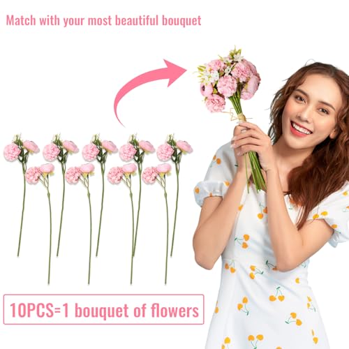 Zerzsy Artificial Peonies Bouquets, Mixed Pink, 10 Branch | Fake Flower, Bride Holding Flowers, For Home Wedding Spring Decor - color: Pink-10, size: 1 Bouquet
